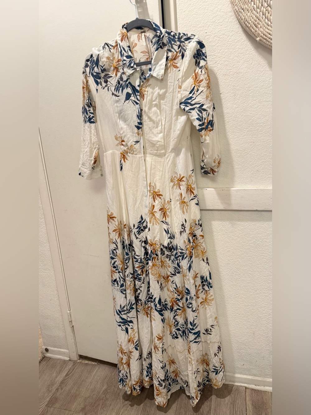 Free People Floral button down  Maxi Dress size 8
